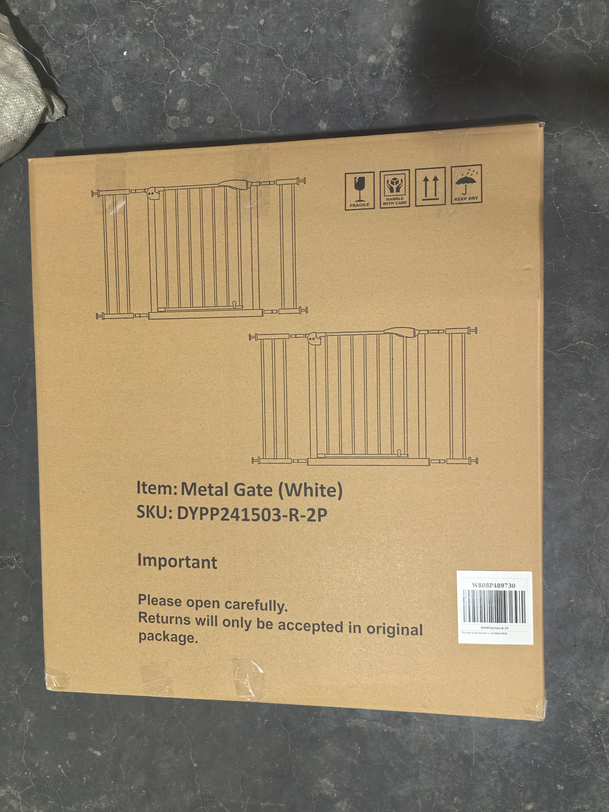 2 Pack 29.5-44.1" Wide Baby Gate for Stairs, Dog Gate Indoor for Doorways, No Drilling Pressure Mounted Pet Gates for Kids, Easy Walk Through Safety Gate, White image 3