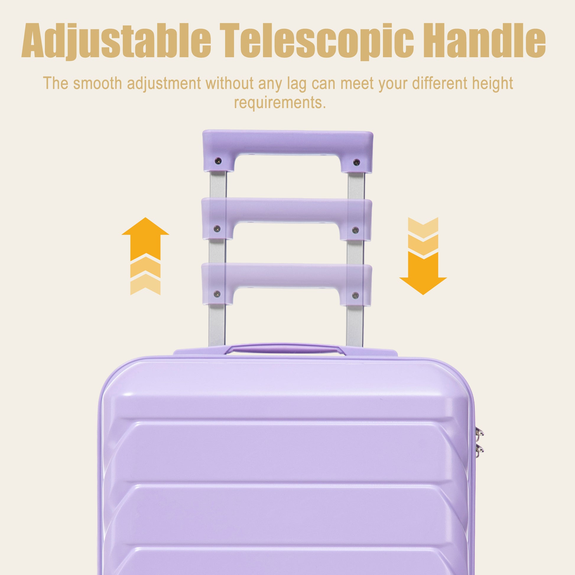 20 Inch ABS Hard Shell Travel Checked Luggage - Scratch Resistant Surface Four Multi-Directional Wheels, With Combination Lock.(Blue+Purple) image 9