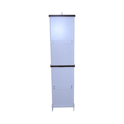 Cabinet with items on shelves and in drawer