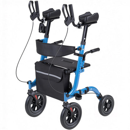 Rollator Walker with Seat for Seniors, Foldable Rolling Walker, Lightweight Aluminum Mobility Walking Aid with PU Solid Wheels, Adjustable Handle, Storage Bag, Cup/Cane Holder - Supports 300LBS image 8