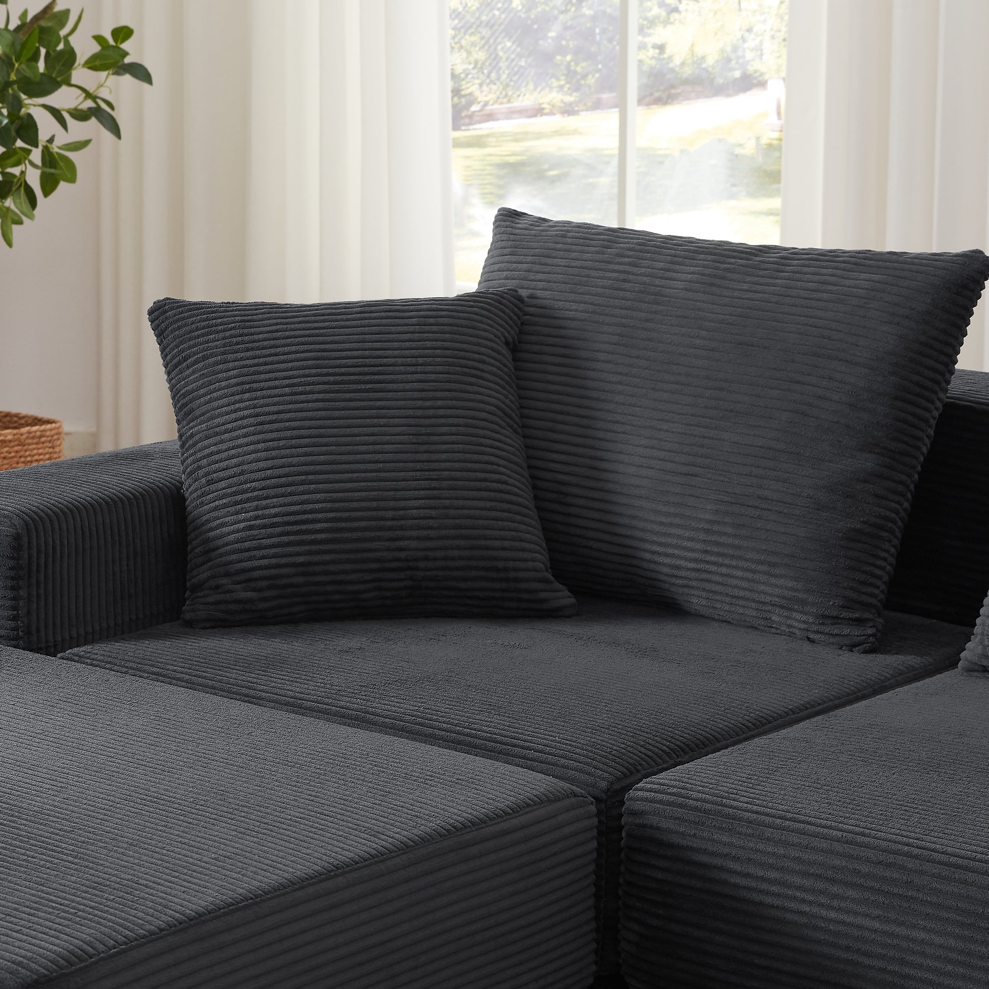 Modular Sectional Loveaeat Cloud Sofa, Boneless Couch with Non Slip Base, Cozy Sleeper Sofa for Customizable Living Spaces, Modern Modular Couch with L-Shape Chaise, Deep Seat & No Assembly image 8