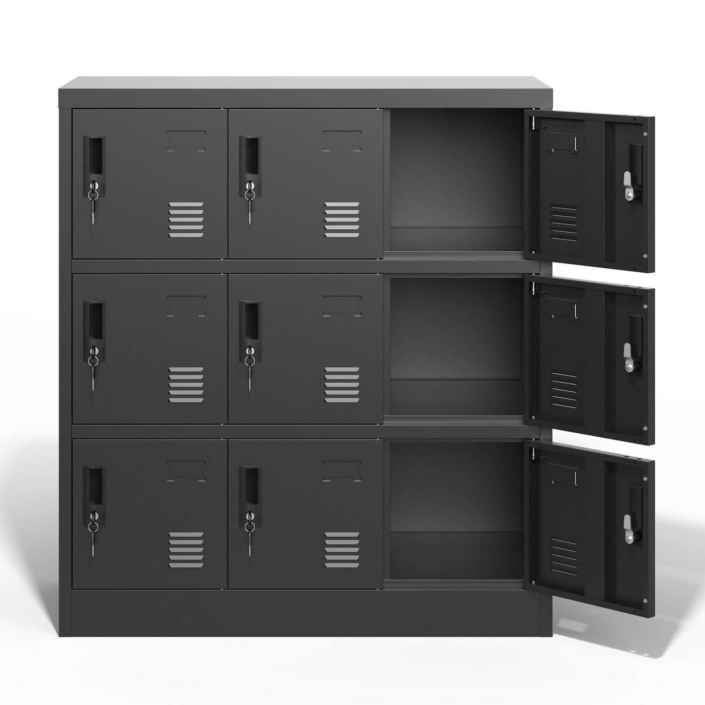 9-Door Employee Storage Locker, Metal Lockers for Office, Gym, School, and Homewith Card Slot (Black) image 10