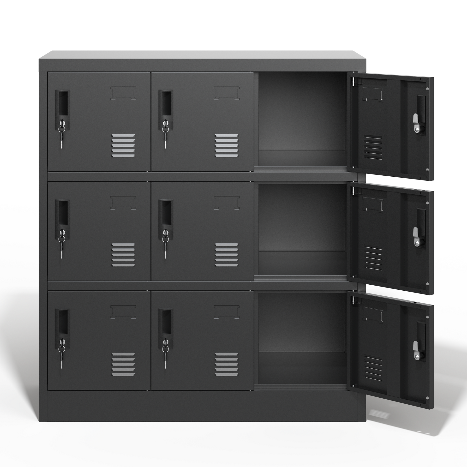 9-Door Employee Storage Locker, Metal Lockers for Office, Gym, School, and Homewith Card Slot (Black) image 10