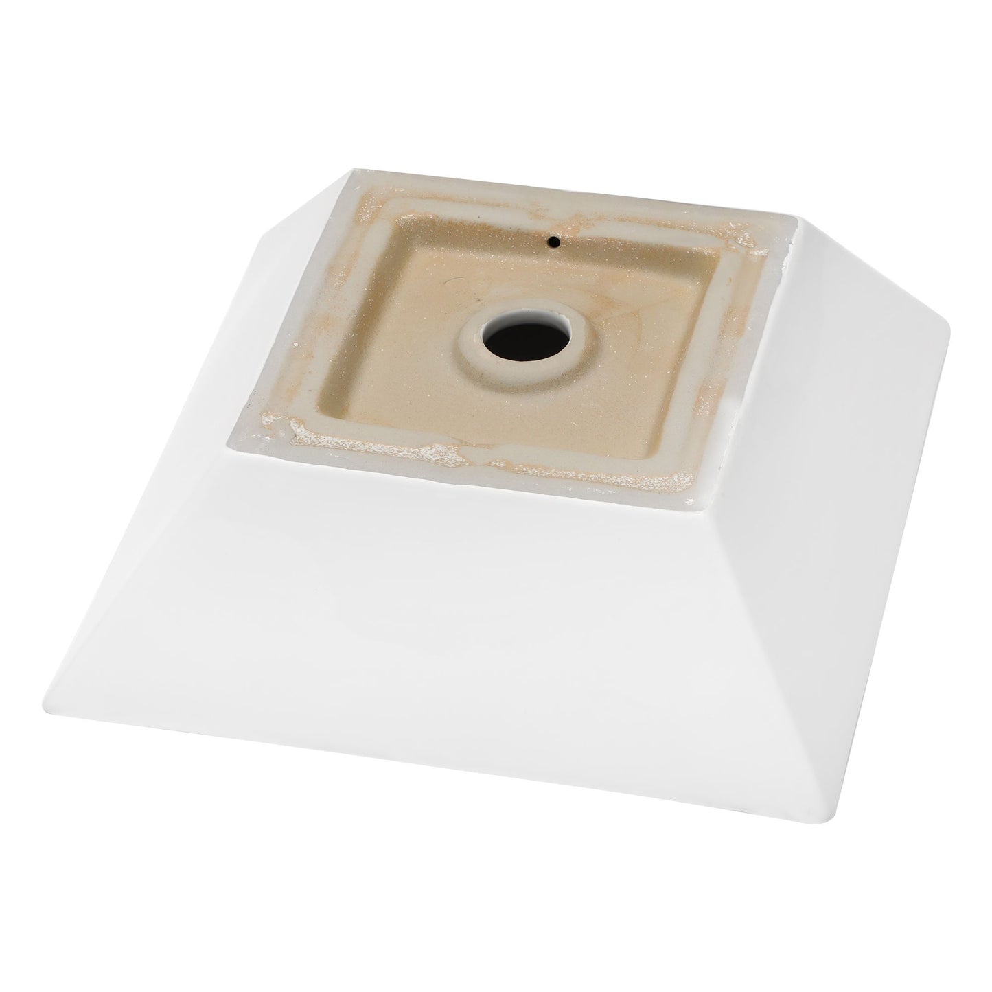 16x16 Inch White Ceramic Square Vessel Bathroom Sink image 6