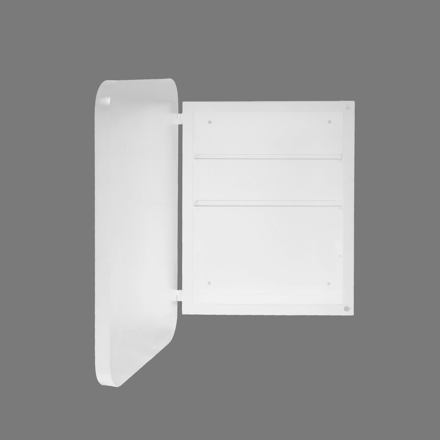 16x24 Inch Recessed White Metal Framed Medicine Cabinet with Mirror and Adjustable Shelves Black Wall Mirror with Storag image 5