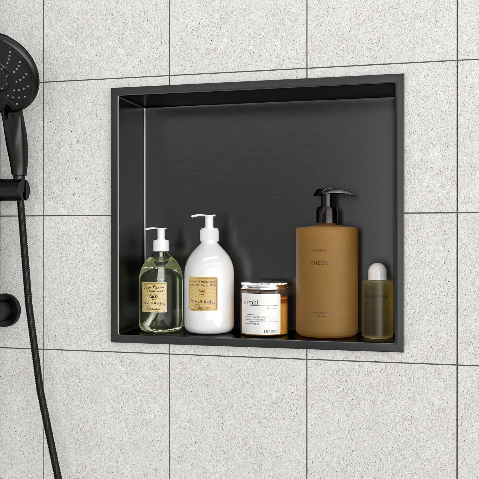 17" x 15" Stainless Steel Shower Niche, Gunmetal Black image 3