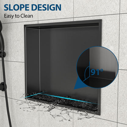 17" x 15" Stainless Steel Shower Niche, Gunmetal Black image 4