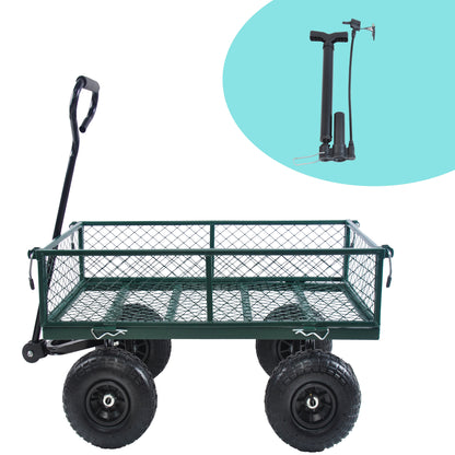 Wagon Cart Garden cart trucks make it easier to transport firewood (green) image 1