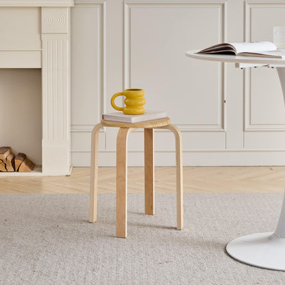 Set of 4 Stackable Stools, Stackable Bentwood Stools, Round Backless Chairs for Dining Room, Kitchen, Classroom image 7