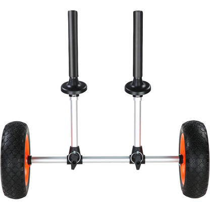 Heavy Duty Kayak Cart, 280lbs Load Capacity, Detachable Canoe Trolley Cart with 10'' Solid Tires, Adjustable Width & Top Foam Protection, for Kayaks with Drain Holes of 2.54cm and Above image 1