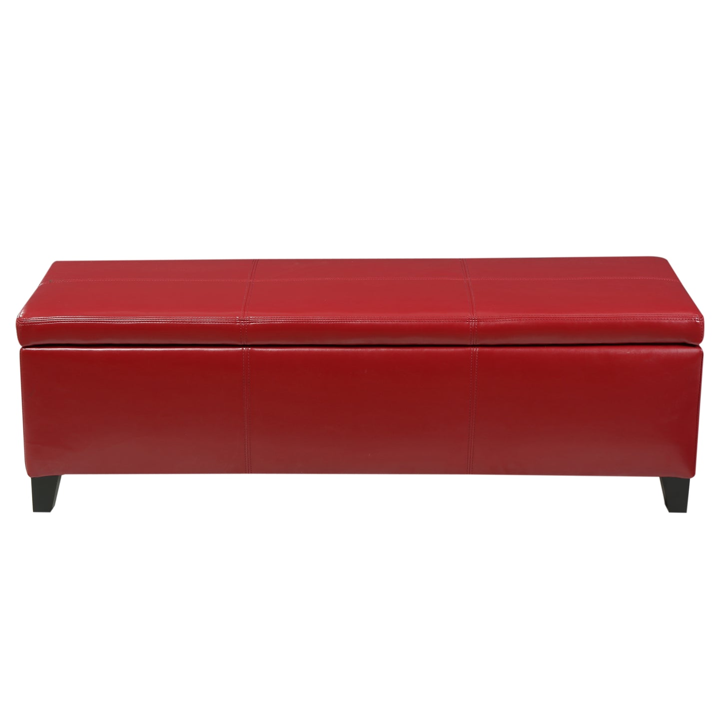 Upholstered PU Leather Storage Ottoman, Solid Wooden Legs (old sku 57742.00RED) image 5