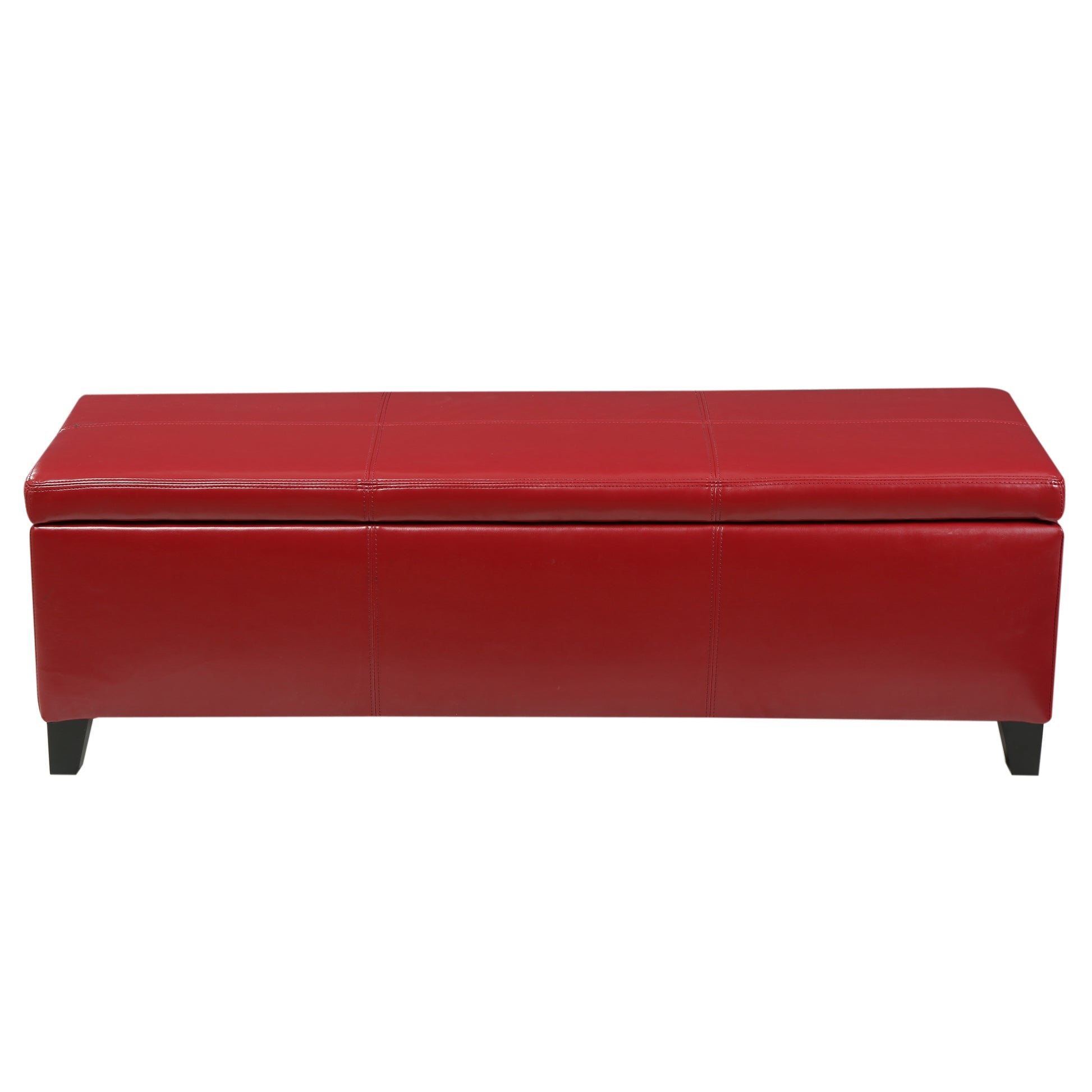 Upholstered PU Leather Storage Ottoman, Solid Wooden Legs (old sku 57742.00RED) image 5