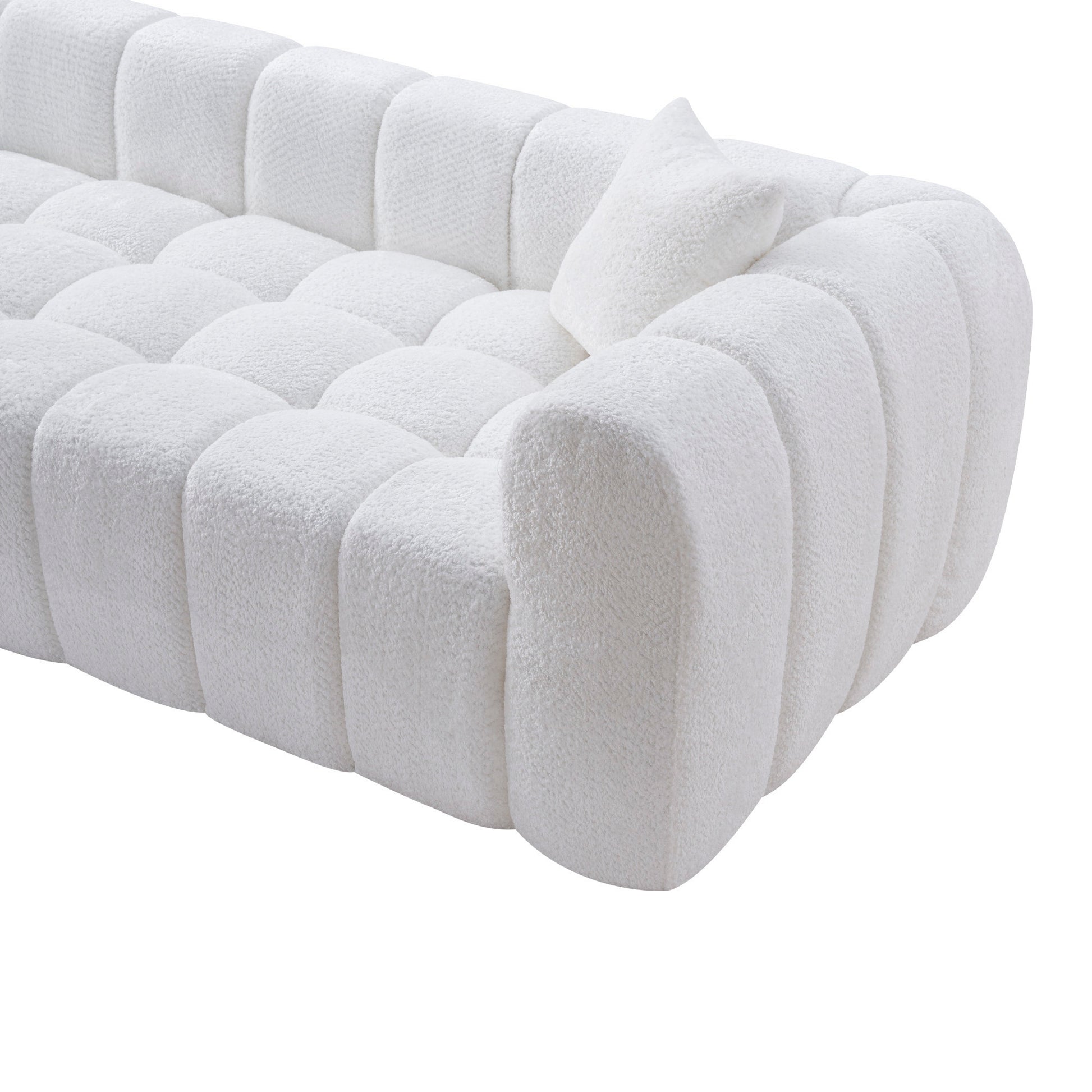 Marshmallow Cloud Compressed Sofa, 102.7" Oversized with Two Cushions, Modern Soft Boucle Sofa for Living Room, Apartment image 9