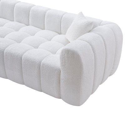 Marshmallow Cloud Compressed Sofa, 102.7" Oversized with Two Cushions, Modern Soft Boucle Sofa for Living Room, Apartment image 9