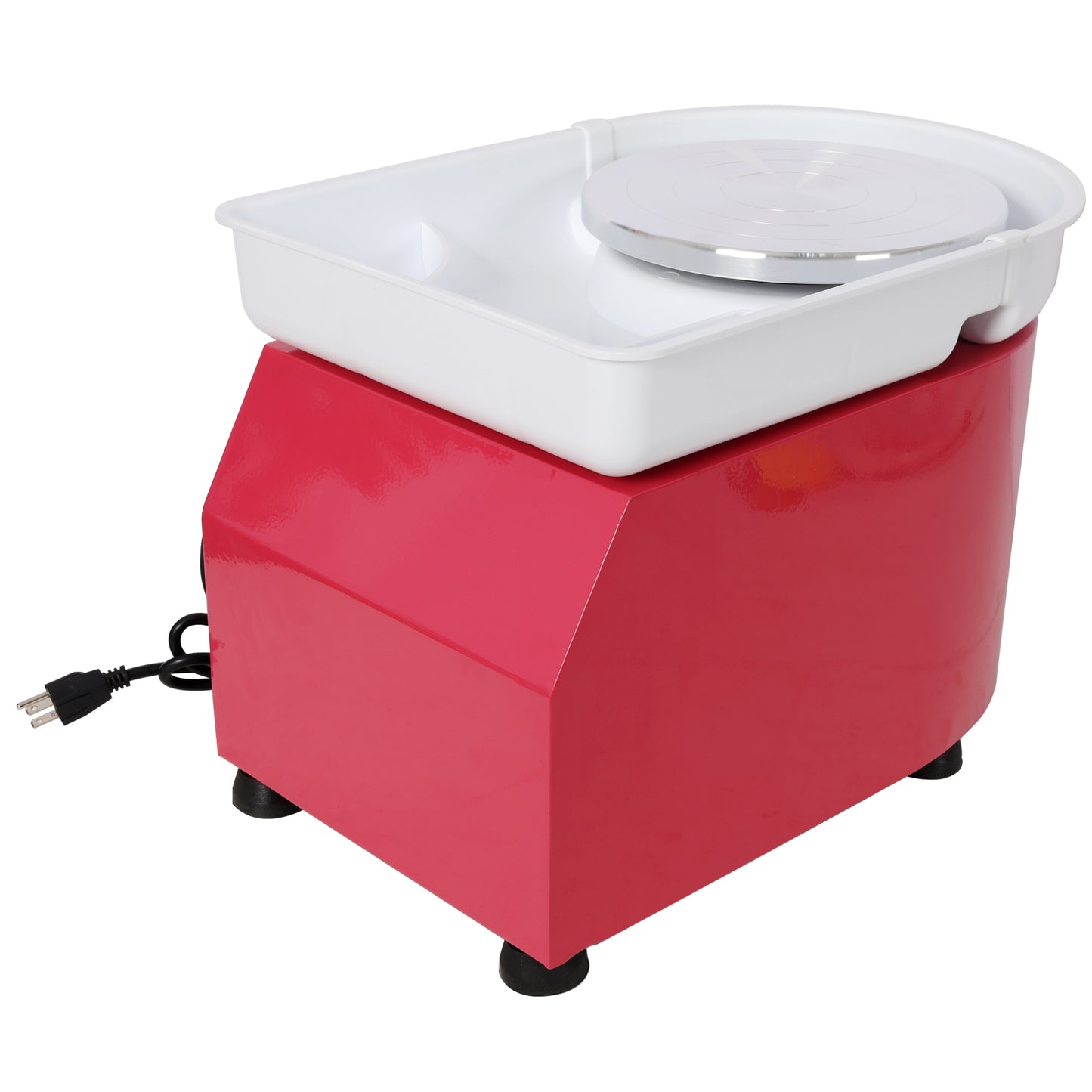 10 Inch Electric Pottery Wheel, Ceramic Clay Machine with Foot Pedal & Detachable Basin, 60-300RPM Adjustable Speed,Complete DIY Pottery Tools for Adults & Beginners, Art Craft Making,Pink Color image 8