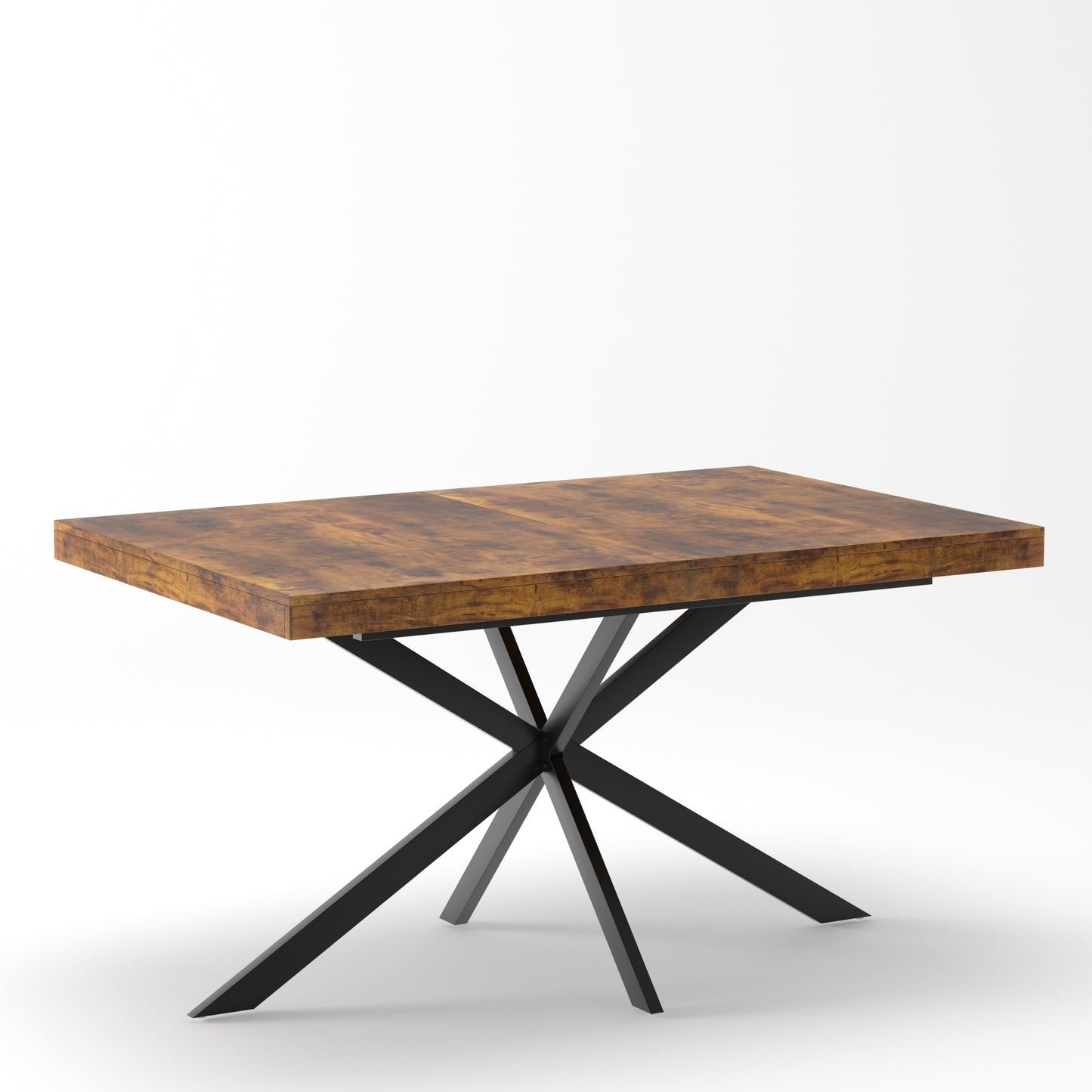 55.11"-70.86"Retro Rectangular Stretch Dining Table, Antique Wood Top And Same Color Relief Plate,With Storage Box,Suitable for dining rooms, kitchens, and living rooms, Brown image 10