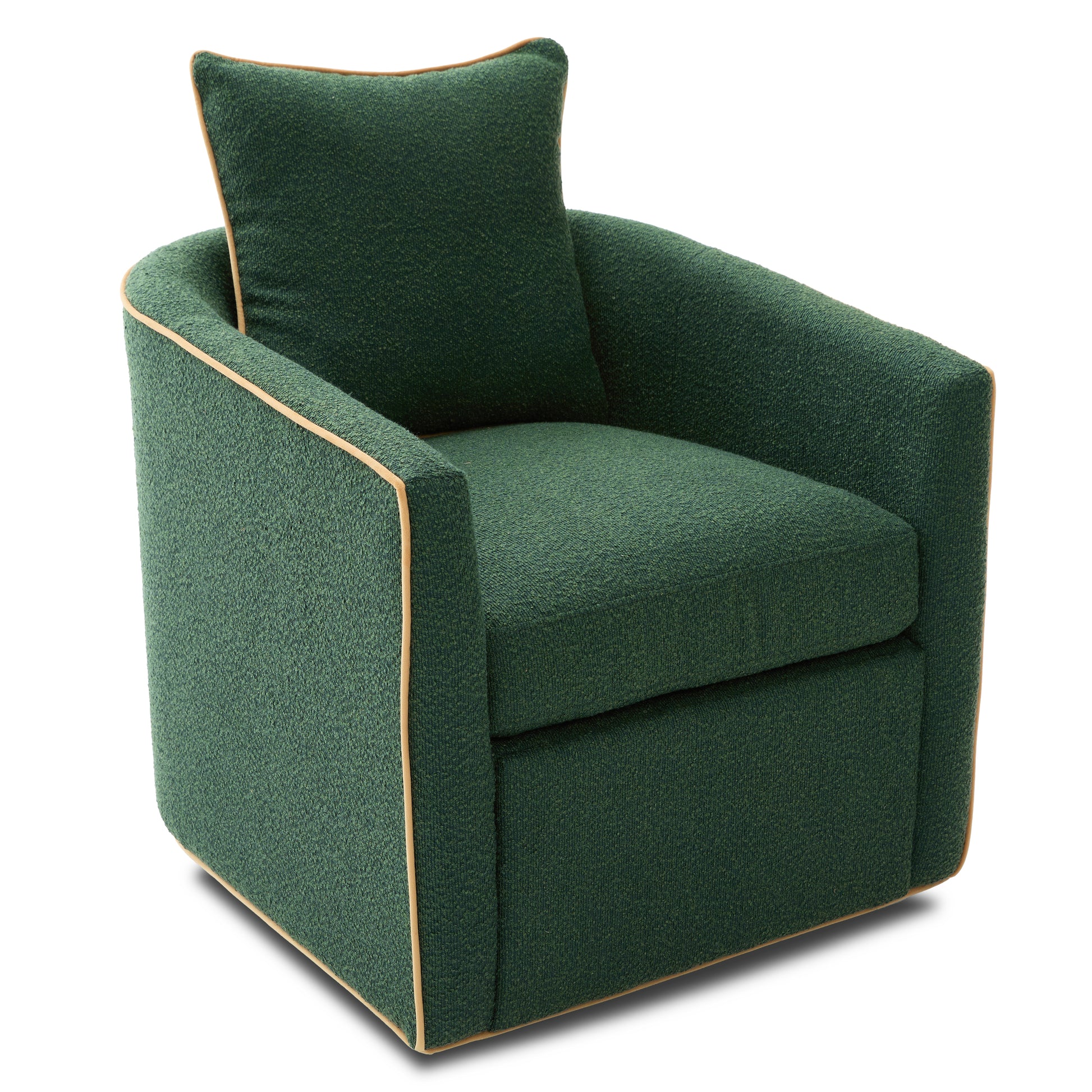 Swivel Accent Chair Upholstered Club Chair Barrel Sofa Chair for Living Room, Reading Corner, and Small Spaces, Green image 11