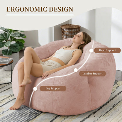 Round Floral Bean Bag Chair,Comfort and Body-Contouring Support for Versatile Home Relaxation and Decor Integration image 2
