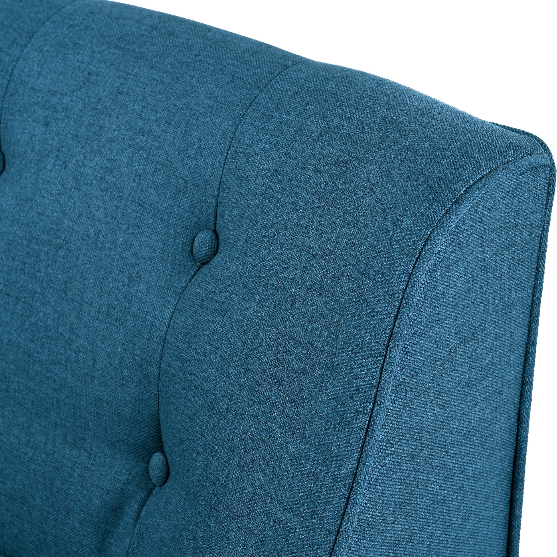 Mid-Century Modern Armchair - Tufted Fabric Accent Chair with Solid Wood Legs for Living Room, Bedroom & Office - Comfortable Polyester Upholstery - Classic Button-Tufted Back & Tapered Design image 2