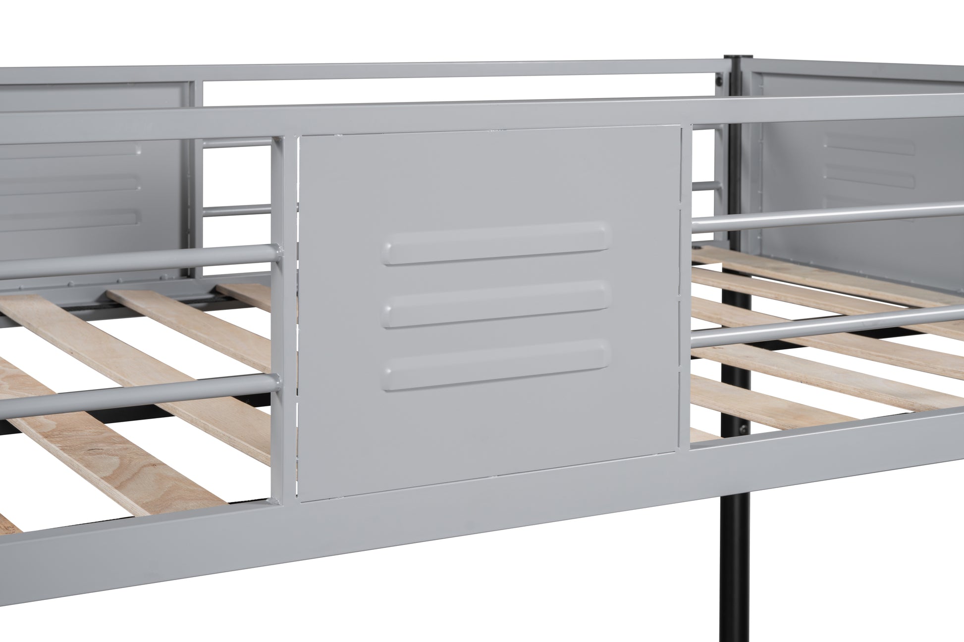 Metal Twin over Twin Bunk Bed with Vent Board/ Heavy-duty Sturdy Metal/ Noise Reduced/ Safety Guardrail/ CPC Certified image 12