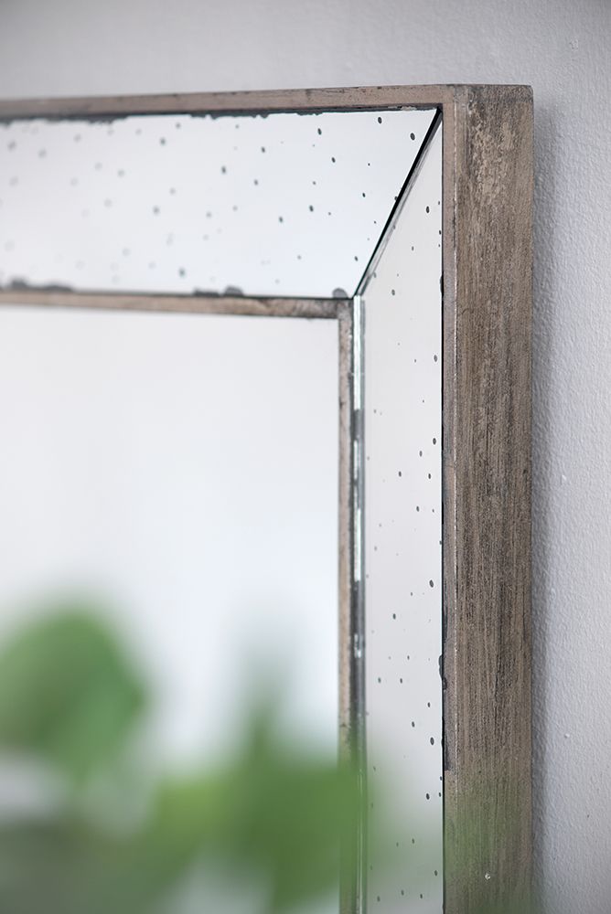 18x18 Distressed Silver Square Accent Mirror - In Hallway