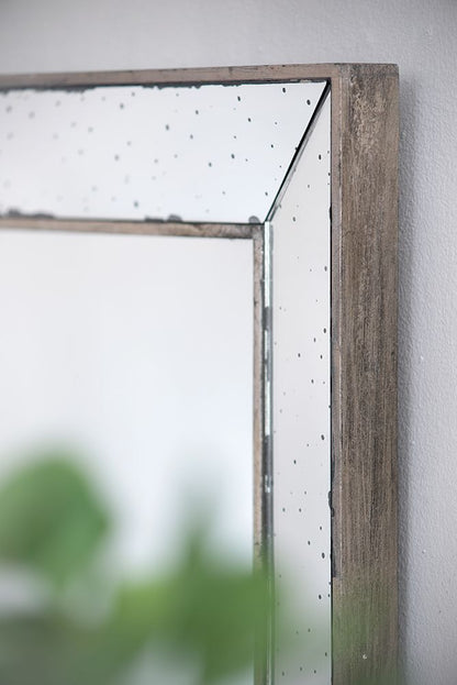 18x18 Distressed Silver Square Accent Mirror - In Hallway