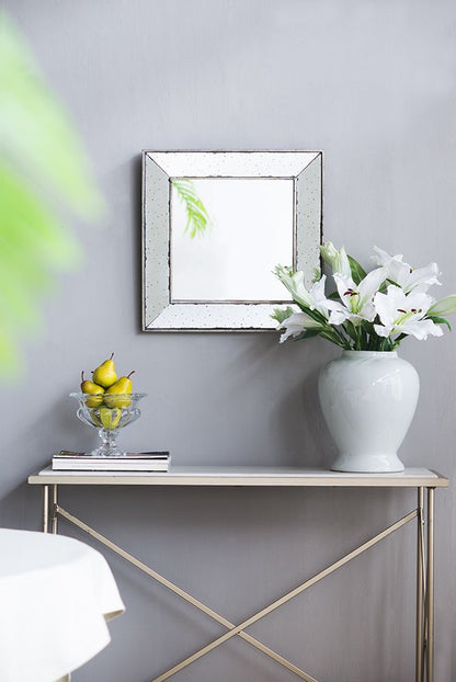18x18 Distressed Silver Square Accent Mirror - Side View