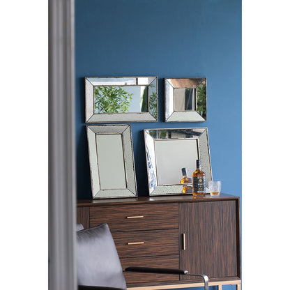 18x18 Distressed Silver Square Accent Mirror - Detail of Frame