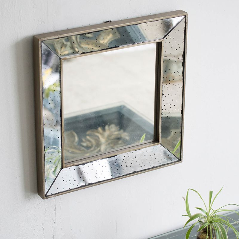 18x18 Distressed Silver Square Accent Mirror - In Bedroom