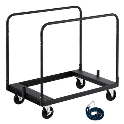 Drywall Cart Dolly, 1800 lbs Load Capacity, Steel Panel Truck Cart with 5 inch Swivel Casters, Lumber Drywall Dolly with with Tie-Down Strap & 3 Side Handrails for Factory, Warehouse, Garage, Black image 9