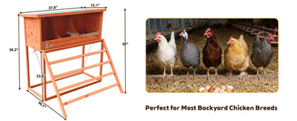 3-in-1 Nesting Boxes for Chickens with Perch and Swing- Wooden Chicken Nesting Box for Poultry 3 Compartments Laying Eggs Nest Box for Chickens, Hens, Ducks image 8