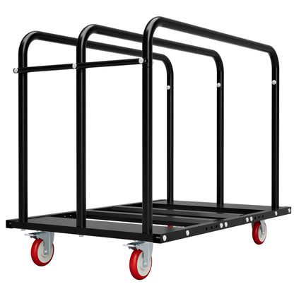 2000LBS Heavy Duty 2-in-1 Table Dolly, Adjustable Furniture Mover Cart with Multi-Slot & Flatbed Modes, 360° Swivel PU Wheels, Dual Brakes – For Drywall, Plywood, Equipment image 1