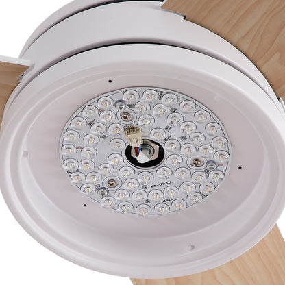 42 in. Indoor White Ceiling Fan with Intergrated LED Light Kit with Remote Control, 3 Plywood Blades and Work with Smart APP image 7
