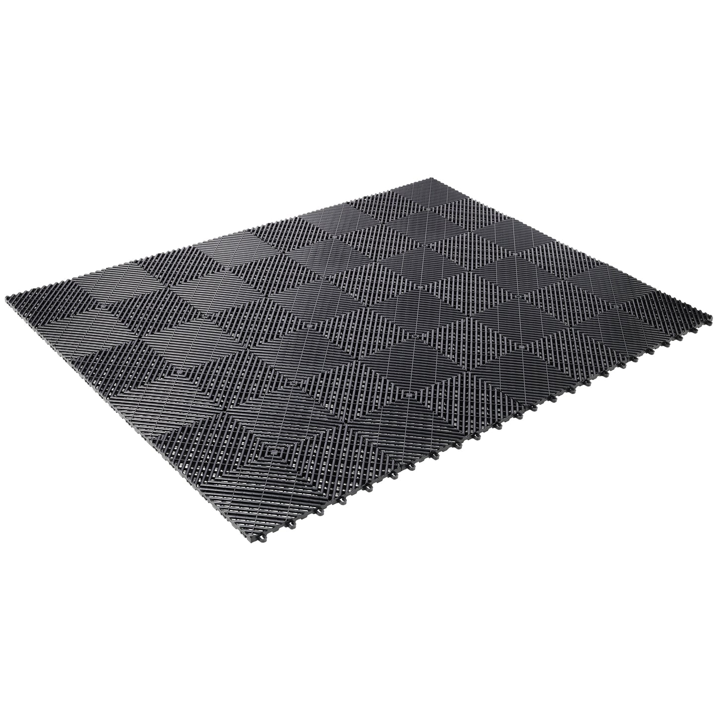 25pcs Plastic Garage Floor Mats,15.6"x15.6" Size,Non-Slip Interlocking Plastic Garage Floor Mat,Splicing Drainage Floor Tile and Shower Mat, for Garage, Garden, Kitchen & Outdoor, Black image 8