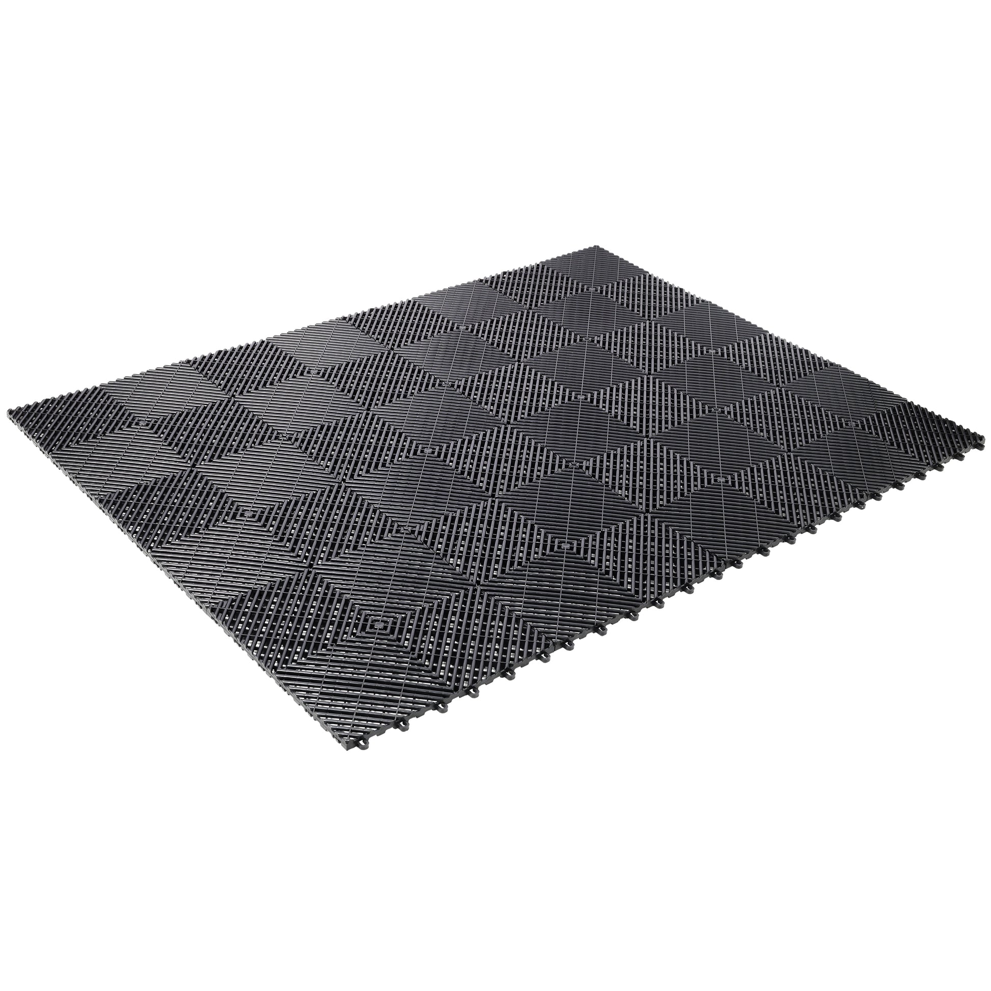 25pcs Plastic Garage Floor Mats,15.6"x15.6" Size,Non-Slip Interlocking Plastic Garage Floor Mat,Splicing Drainage Floor Tile and Shower Mat, for Garage, Garden, Kitchen & Outdoor, Black image 8