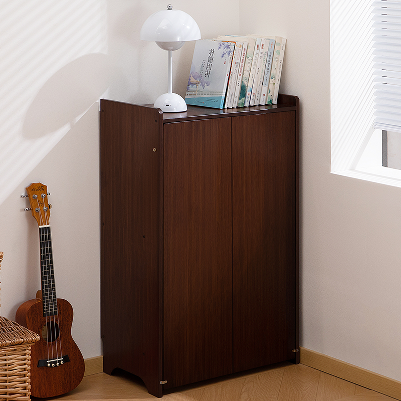 Bamboo Folding Desk, Foldable Desk for Small Space, Computer Desk with Hidden Storage, Mid Century Foldable Table for Home Office and Bedroom (Walnut Brown) image 11