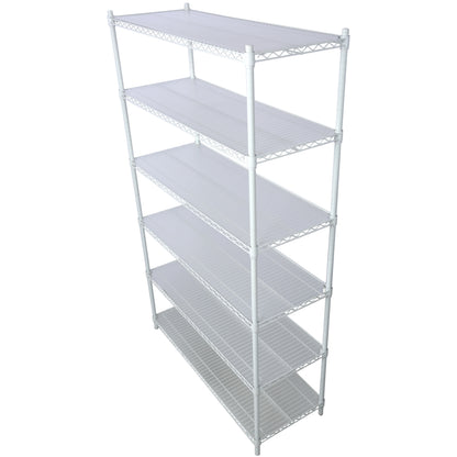 6 Tier 6000lbs Capacity NSF Metal Shelf Wire Shelving Unit, Heavy Duty Adjustable Storage Rack with Wheels & Shelf Liners for Commercial Grade Utility Steel Storage Rack, white - 84"H x 48"L x 20"D image 4