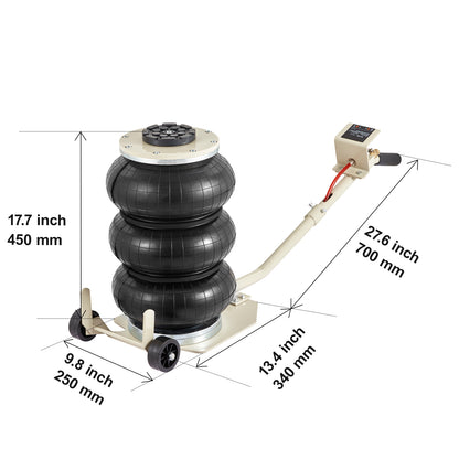 Triple Bag Air Jack 3 Ton/6600 lbs Pneumatic Jack for Car SUV Lifting image 5