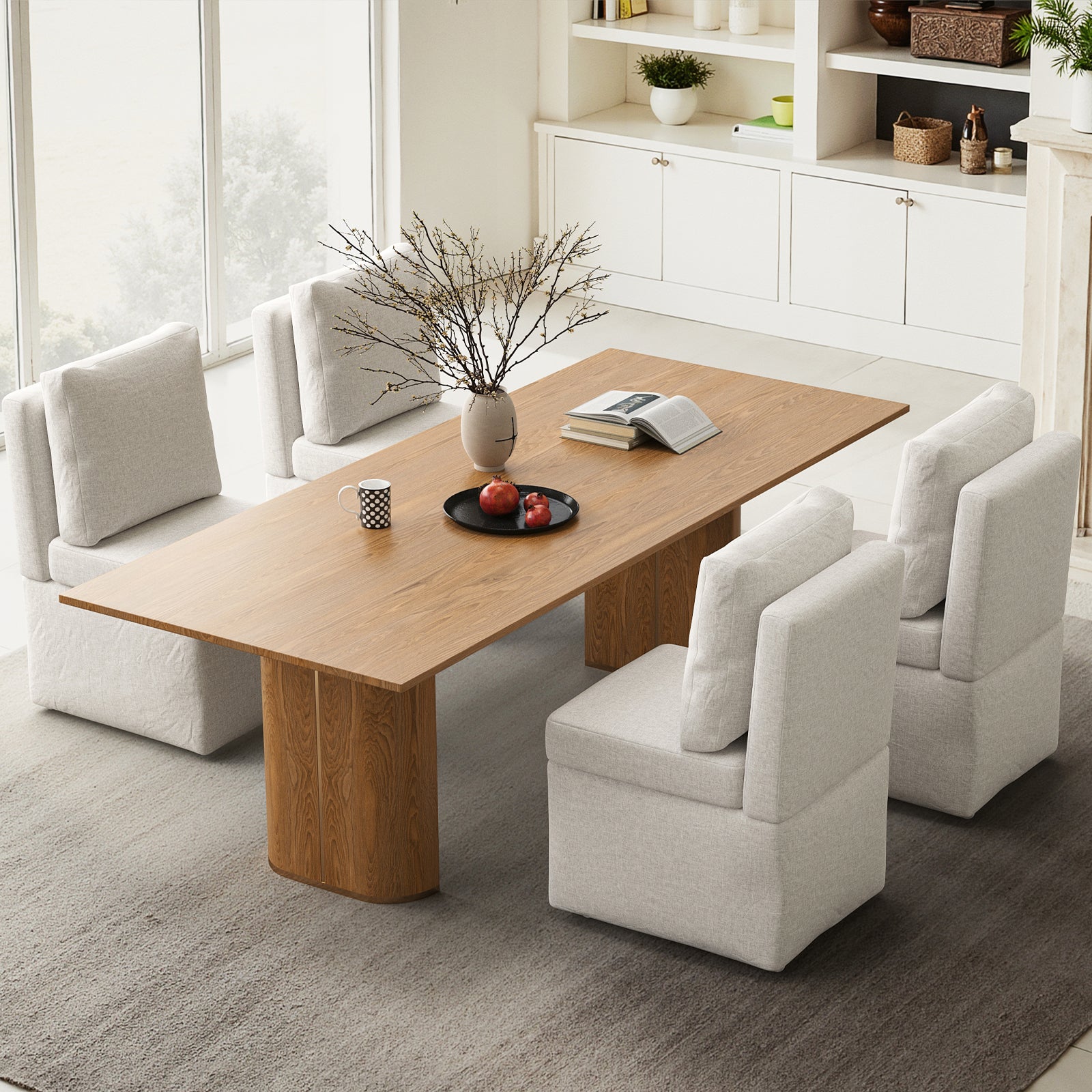 Armless Lounge Sofa Chair, Soft Corduroy Upholstered Accent Chair with High-Density Sponge Cushion, Comfy Single Sofa Seat for Living Room Bedroom, No Assembly Required image 7
