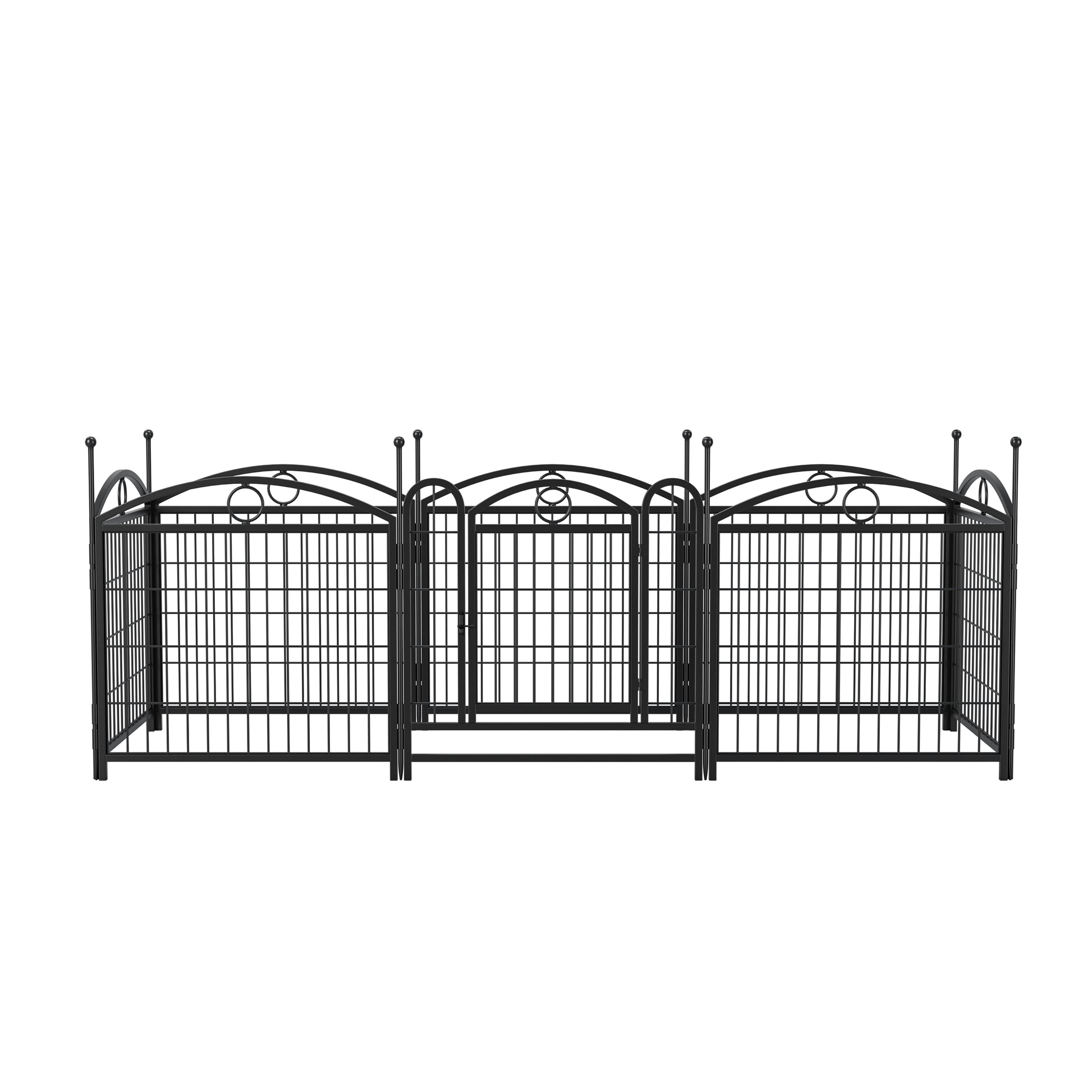 Dog Playpen Indoor 24 inch 8 Panels Metal Dog Pen Pet Dog Fence Outdoor Exercise Pen with Doors, Heavy Duty Dog Fence Puppy Pen for Large Medium Small Dogs Indoor Outdoor Foldable Pet Exercise Pen image 11