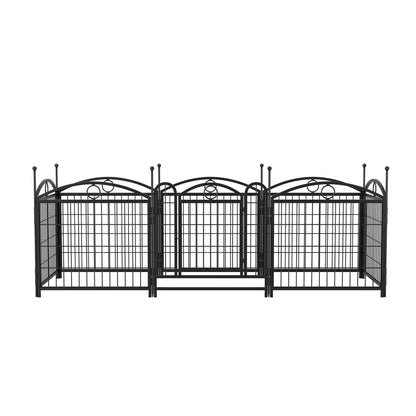 Dog Playpen Indoor 24 inch 8 Panels Metal Dog Pen Pet Dog Fence Outdoor Exercise Pen with Doors, Heavy Duty Dog Fence Puppy Pen for Large Medium Small Dogs Indoor Outdoor Foldable Pet Exercise Pen image 11