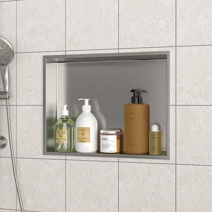 19" x 15" Stainless Steel Shower Niche, Brushed Nickel image 2