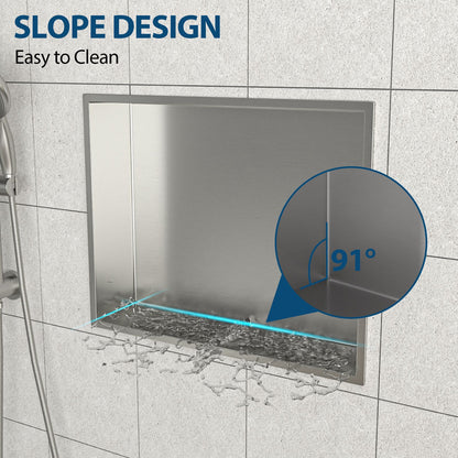 19" x 15" Stainless Steel Shower Niche, Brushed Nickel image 4