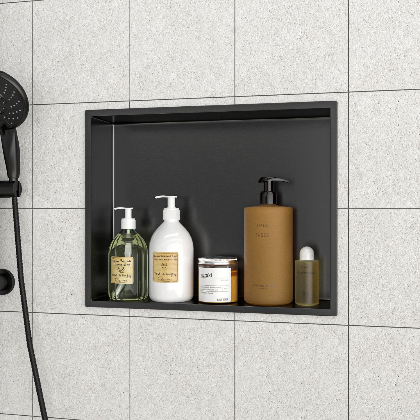 19" x 15" Stainless Steel Shower Niche, Gunmetal Black image 3