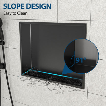19" x 15" Stainless Steel Shower Niche, Gunmetal Black image 4