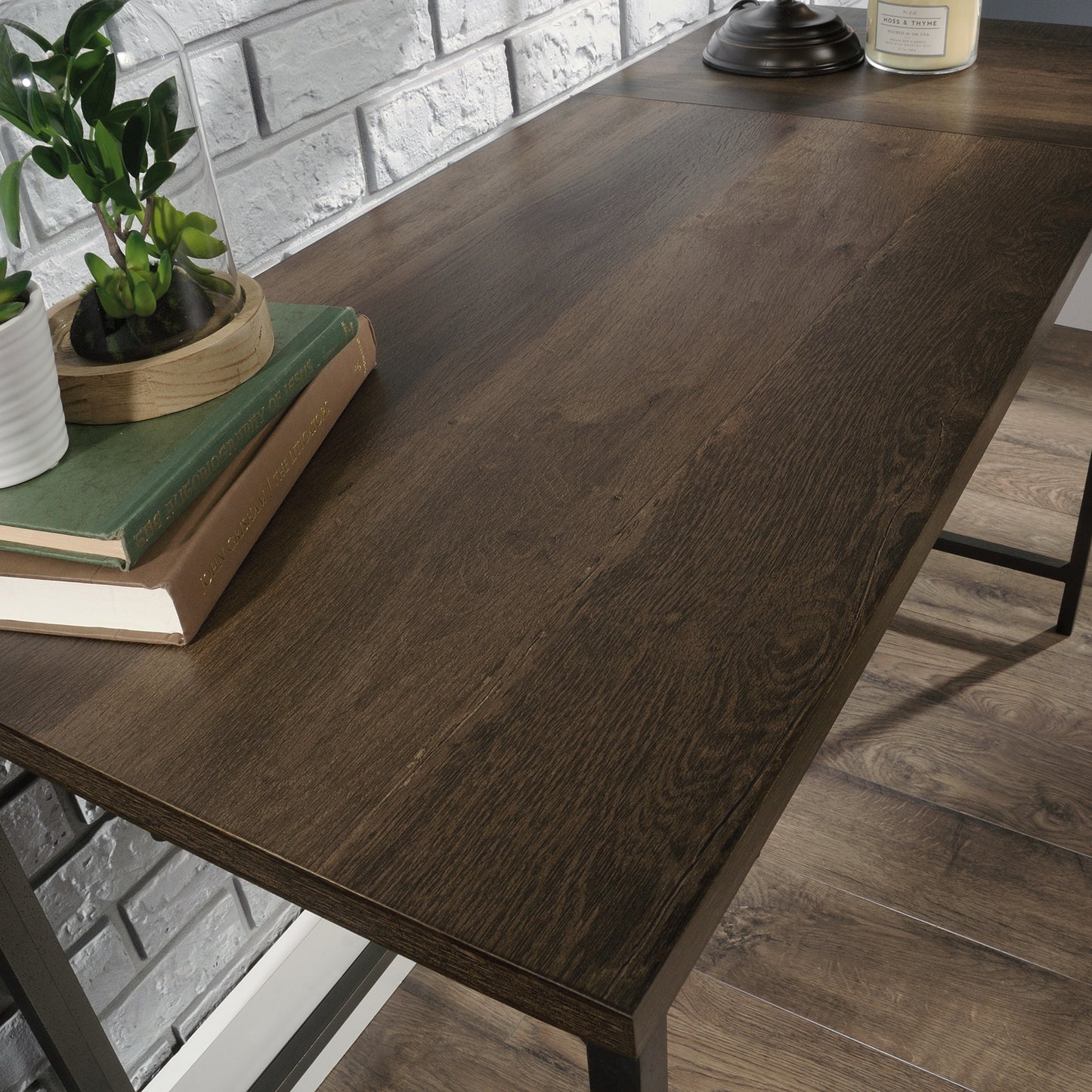 L-Shaped Desk with Rustic Style, Brown finish image 6