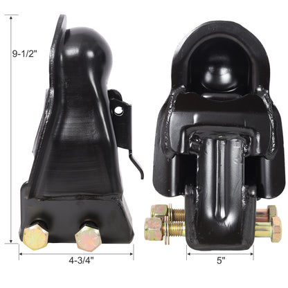 Adjustable Trailer Coupler, 360° Sleeve-Lock 2-5/16 Inch Towing Hitch, 8000 lbs Heavy Duty Steel Coupler, Black Finish for Boat, RV, Utility Trailer and Trucks image 10