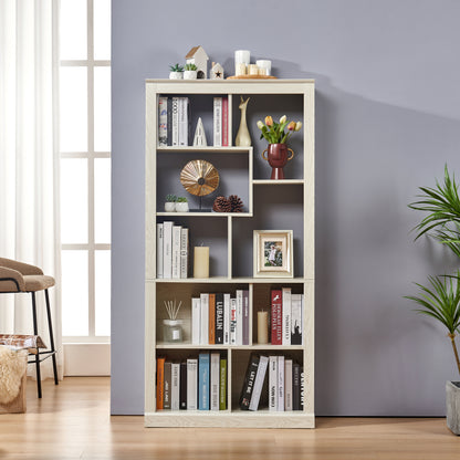 Free Combination Wood Open Bookshelf, Multi Space Display Storage Cabinet, Easy to Assemble Freestanding Bookcase with Anti-Tip Straps, Classified Storage Organizer for Living Room Bedroom Home Office image 1