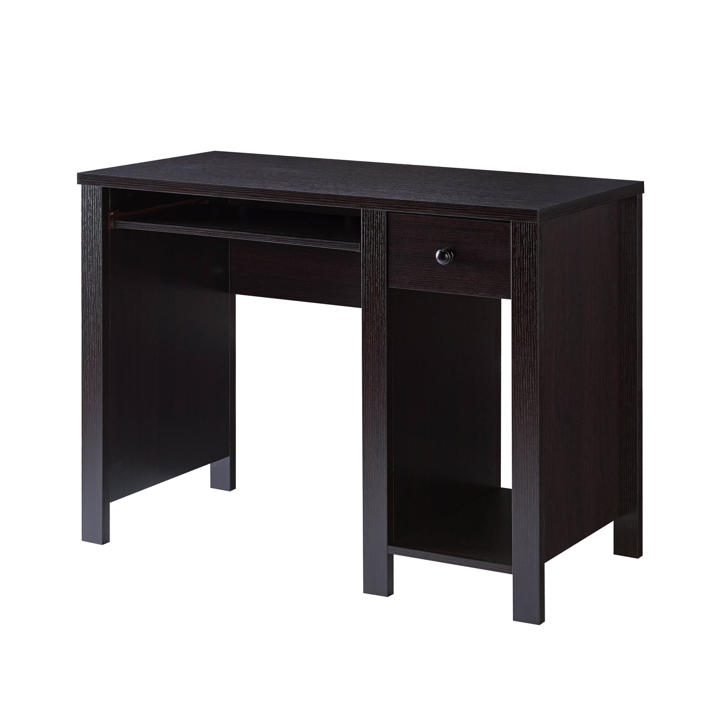 Student desk home office desk 39"W Compact desk Writing Desk Laptop Desk Red Cocoa Espresso One drawer Keyboard Drawer Wooden Knob image 3