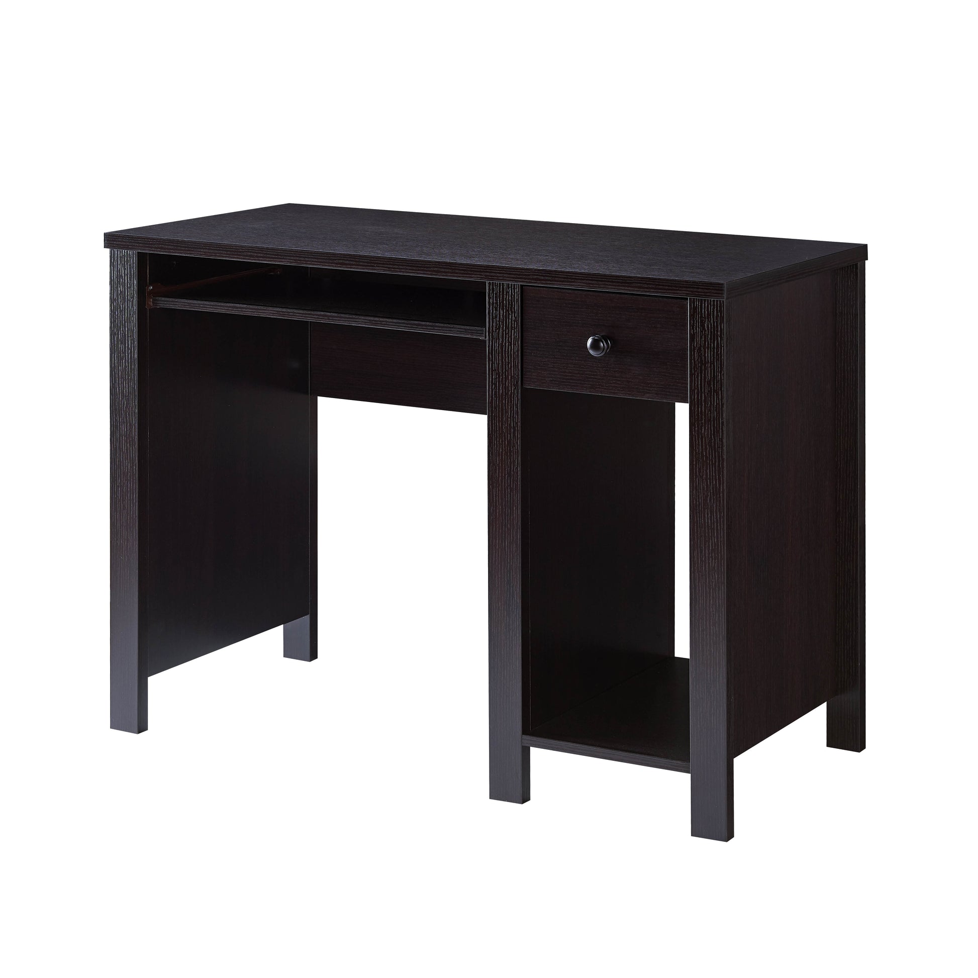 Student desk home office desk 39"W Compact desk Writing Desk Laptop Desk Red Cocoa Espresso One drawer Keyboard Drawer Wooden Knob image 3